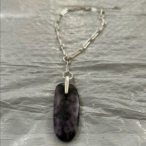 Elegant Silver and Purple Necklace